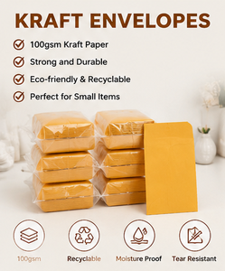 Golden Kraft <b>Window</b> Mailing Envelope Self <b>Seal</b> Catalog Mailer 2.25 x 3.5 Inch Business Shipping Envelope - Product Image 1
