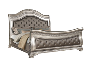 Preço de Fábrica Atacado Conjunto de Quarto Clássico de Luxo em Madeira Maciça com Cama Queen e Detalhes em Couro, 5 Peças, para Uso Hoteleiro, Marca Goodwin HL07.3 - Product Image 3