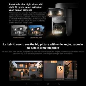 Caméra extérieure <span class=keywords><strong>Xiaomi</strong></span> de qualité supérieure 4 Pro 3 objectifs Zoom 9X 5MP 3K Vision nocturne couleur intégrale IP66 Étanche WiFi 6 - Product Image 4