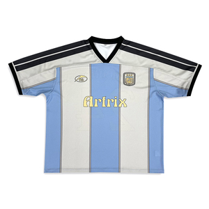 Camiseta de Fútbol Retro Personalizada con Diseño de Parches Sublimados a Rayas, Manga Corta y Transpirable - Product Image 2
