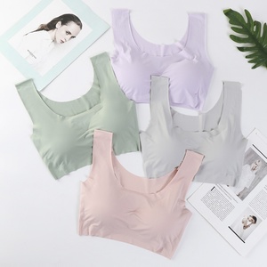 <span class=keywords><strong>Soutien</strong></span>-<span class=keywords><strong>gorge</strong></span> sans couture sans armatures en soie glacée à couvrance totale pour la course, le yoga et le <span class=keywords><strong>sport</strong></span>, lingerie féminine grande taille, lingerie de luxe - Product Image 2