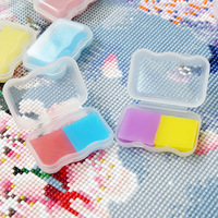 Colle adhésive en gel de silicone multicolore réutilisable pour peinture diamant, avec boîte de rangement, pour outils d'artisanat artistique diamant 5D DIY