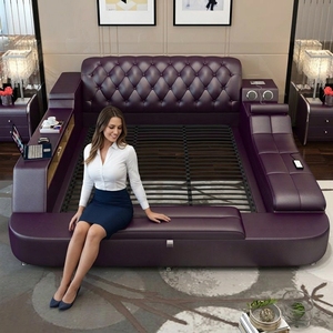 Letto Smart Lussuoso Regolabile con Sistema Audio/TV/Massaggio, Letto Multifunzionale con Contenitore per Camera da Letto Principale - Product Image 1