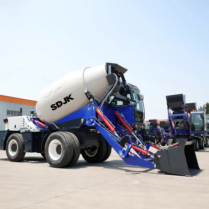 Caminhão betoneira com bomba de transferência de capacidade de mistura automática, opções de potência diesel de 1-4 metros cúbicos, caminhão betoneira com bomba, venda imperdível