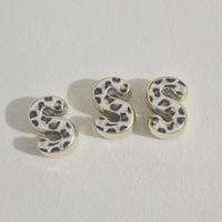 Perles Alphabet Plaqué Or Imprimé Léopard en Gros, 26 Lettres, Grand Trou, pour Bracelets DIY, Cordons de Téléphone, Fournitures de Bijoux