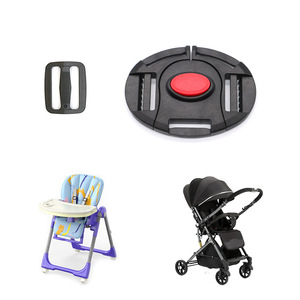 Five Point Safety Buckle For Stroller Black Red Button 26mm X 28mm Infant <b>Toddler</b> Use - Product Image 4