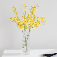 Bunga Anggrek Kuning Buatan 75cm, Bunga Oncidium Palsu untuk Dekorasi Pernikahan dan Rumah