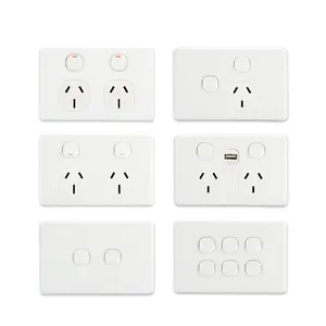 YOUU 250V 1 Gang 2 Way Wall Switch Power Points Slim Socket Australian Power Point Covers