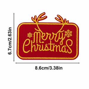 Parche Termoadhesivo de Estilo Conciso con Bordado de Dibujos Animados de Navidad: Santa Claus y Holly Jolly para Decoración de Sombreros - Product Image 6