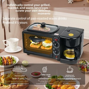Máquina de desayuno casera tres en uno, pan tostado y horno de sándwich, cafetera eléctrica para carne de cerdo - Product Image 5