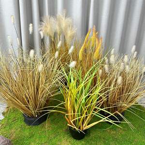 Venta al por mayor de fábrica: Planta artificial de caña verde de Setaria de simulación, de plástico de alta calidad, ecológica, estilo nórdico. - Product Image 2