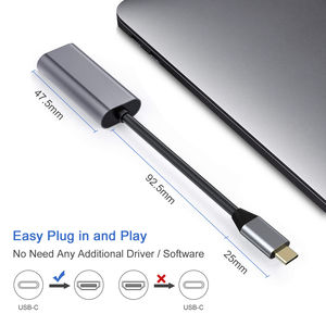 USB C ตัวผู้สำหรับอะแดปเตอร์ตัวเมียสายเคเบิลพีวีซีความละเอียด4K 30Hz การป้องกันการรวมแจ็คเก็ตสำหรับ MacBook HDTV - Product Image 3