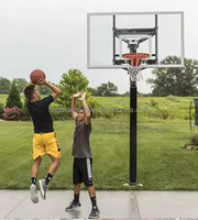 Poteau et panneau de basket-ball réglables en Offre Spéciale Cerceau de basket-ball professionnel Support de basket-ball extérieur dans le sol
