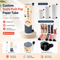 Envase de Papel Kraft Ecológico, Reciclable y Biodegradable para Sushi Omakase, Tubo Cilíndrico Premium con Logotipo Personalizado