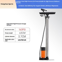 Pompe à air haute pression intégrée en acier inoxydable avec manomètre pour voitures/véhicules électriques/vélos/usage domestique (0,8 MPa)