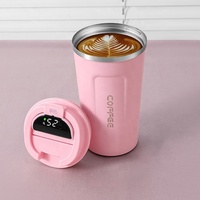 Mug de voyage intelligent à affichage numérique de la température, en acier inoxydable, avec isolation sous vide, 380 ml et 510 ml, avec LED thermosensible