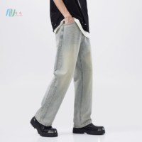 Usine En Gros Hommes À La Mode D'été Vintage Style Bleu Denim Jeans Lâche Large Jambe Pantalon avec Pantalon De Jeans Pour Hommes