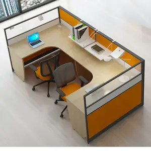 الصين الصانع الحديثة وحدات أثاث مكتبي محطة العمل 2 ، 4 ، 6 مقاعد مكتب طاولة مكتب عمل لمدة 2 ، 4 ، 6 شخص الناس