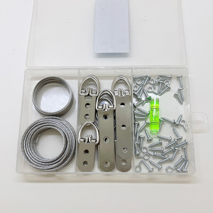 Silver Single Hole Eye Slip <b>Hook</b> Set 73pcs With Wire And Screws <b>For</b> <b>Picture</b> <b>Frame</b> Hanging - Product Image 1