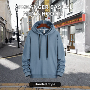 Sweat-shirt à capuche décontracté pour homme, couleur unie, coupe classique, doublé, 100 % polyester, noir - Product Image 2