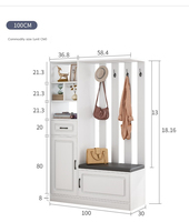 Arbre de Hall d'angle d'économie d'espace de prix direct d'usine avec l'armoire de stockage de chaussures