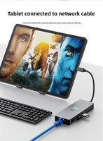 Station d'accueil Type-C 11-en-1 avec HDTV, DP 4K, VGA, charge PD, 3,5 mm, triple écran MST, hub Gigabit USB 3.2 pour ordinateur portable MacBook, hub USB-C