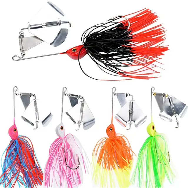 14.7g Fishing Lure Metal Spinner Lures With Skirt Fishing Bait Rubber Skirt Spinner Buzzbait Chatter Artificial Bait