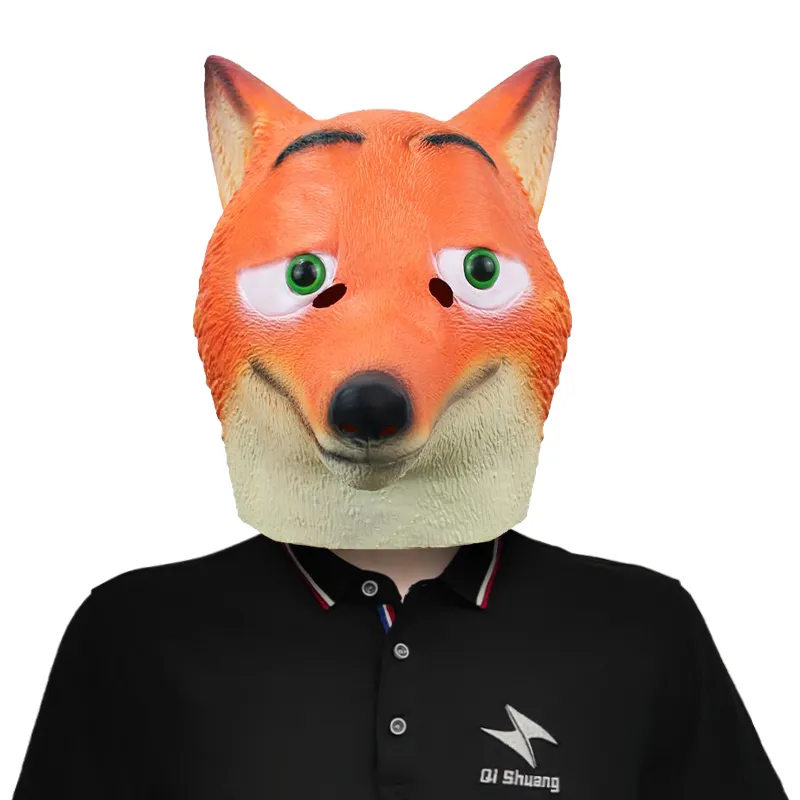 Film réaliste Fox Nick Latex Mask Adulte Full Face Zootopia Mask Halloween Masquerade Cosplay Party Mask