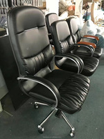 Chaise de direction moderne en cuir PU noir, design ergonomique, dossier haut pivotant, hauteur réglable, chaise de bureau de PDG