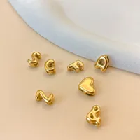 eManco Stylish 3D Bubble Letter Pendant for Jewelry Making Stainless steel gold Plated Uppercase Letters A-Z DIY Accessory
