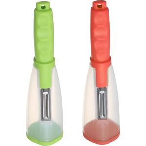 Nouveautés : Éplucheur de légumes et fruits en plastique PP avec bac à déchets intégré, outil de cuisine manuel, compatible lave-vaisselle, rangement créatif, couteau à éplucher - Product Image 3