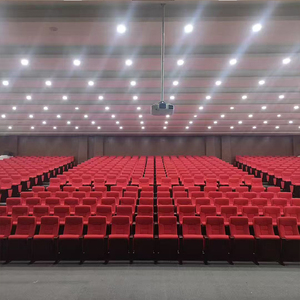 Ventes directes d'usine de tissu rouge éponge avec pieds en fer chaises d'auditorium scolaire chaises d'église chaises pliantes de music-hall - Product Image 2