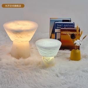 Lampe de table en marbre importé d'Espagne, E27 LED, protection des yeux, pour chambre à coucher, bureau, chevet, lecture - Product Image 2