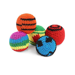Promozione all'ingrosso di fabbrica: Palla da giocoleria in <span class=keywords><strong>cotone</strong></span> lavorato a maglia per adulti, personalizzabile con logo, Hacky Sack - Product Image 2
