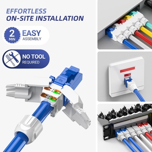 Kết nối cáp mạng Ethernet đi qua Ethernet Cat6 che chắn RJ45 cắm toolless <span class=keywords><strong>8P8C</strong></span> - Product Image 2