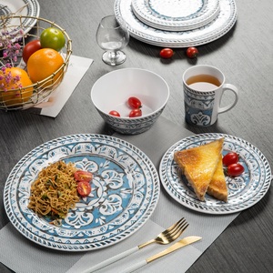 Melamine Cứng Nhựa 32 Piece Combo Tấm Diner <span class=keywords><strong>Set</strong></span>, Hàng Ngày Homeware Hoàn Chỉnh Wedding Dinner Tấm <span class=keywords><strong>Set</strong></span> Cho 6 - Product Image 2