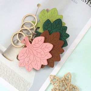 Creative Pomelo Leaves Pendants Fashion Leaf Shape Bag <b>Charm</b> with <b>Keyring</b> Faux Leather Leaves Bag Pendant for Decoration - Product Image 4