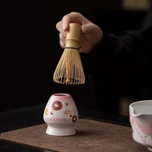 Juego de Cerámica Naranja Mecmore, Tazón de Cerámica para Té Verde, Tazón de Cerámica Hecho a Mano, Tazón Japonés para Matcha - Product Image 2