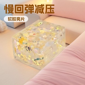 Pelota antiestrés de tofu con lentejuelas de goma suave, el juguete más vendido transfronterizo para amasar y aliviar el estrés, de rebote lento para adultos. - Product Image 3