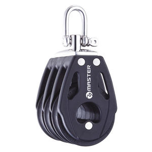 Roue pivotante/à manille à trois roues BB-0205F pour bateau à voile, diamètre de roue 29 mm, diamètre de fil 8 mm, quincaillerie marine - Product Image 3