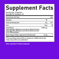 Ashwagandha Wortelpoeder Extract Capsules met Zwarte Peper voor Kalmerende Ontspanning, Stemmingsbalans en Immuunwelzijn