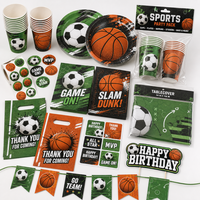 Articles de fête personnalisés pour anniversaire, jour de match sportif, thème football/soccer : vaisselle en plastique, gobelets, autocollants, décorations
