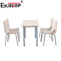 Ekintop Chaises en bois Table à manger industrielle Ensembles table et chaises de restaurant Mobilier de cantine Table et chaises de restauration rapide