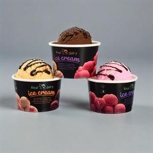 ถ้วยกระดาษพิมพ์ลายไอศกรีมถ้วยกระดาษแบบใช้แล้วทิ้งพร้อมฝาปิดถ้วยกระดาษอาหารติดผนังแบบกำหนดเอง - Product Image 6