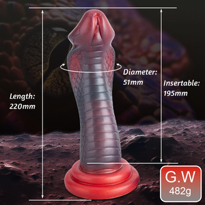 Dildo Monstre Serpent Fantaisie Cobra Roi, Masseur Point G et Prostate, Dildo Alien à Nœud avec Ventouse Puissante, Jouets Sexuels - Product Image 6
