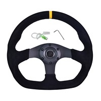 Volant de course OEM 325 mm en forme de D à fond plat, en suède premium, universel, modifié pour voiture, sport, drift