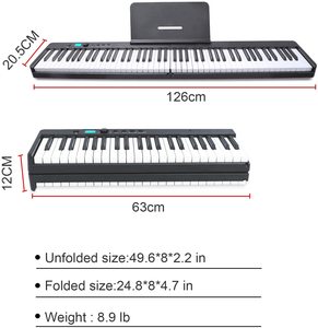 Vente chaude Bora 88 touches Piano pliant avec fonction <span class=keywords><strong>Bluetooth</strong></span> et <span class=keywords><strong>MIDI</strong></span> Piano électrique professionnel Piano lesté - Product Image 5