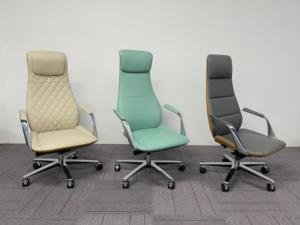 Chaise de bureau haute en cuir véritable de Style contemporain de luxe de haute qualité pour patron - Product Image 4