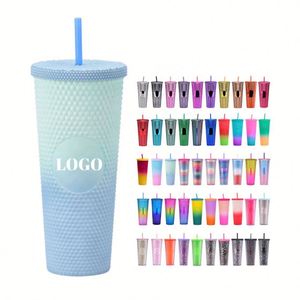 Vasos Térmicos Reutilizables de 24oz con Logotipo Personalizado, Doble Pared, Brillantes, para Café y Cerveza, con Tapas y Pajitas, en Stock, Venta al por Mayor - Product Image 1