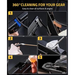 Kit de Limpieza de Armas, Tapete Magnético con Cepillos y Parches, Multicalibre 9mm 223 556 38 357 380 22 12GA, Juego de Limpiadores de Cañones - Product Image 5